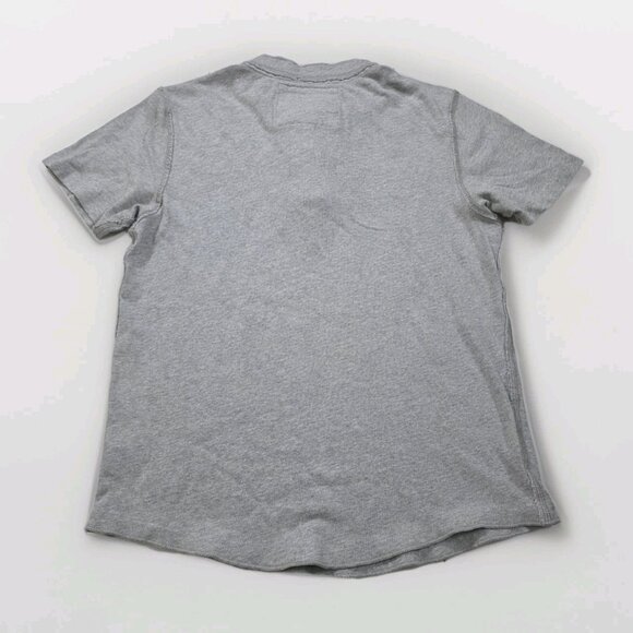 Abercrombie & Fitch T Shirt Mens M Gray Polo Distressed Muscle SS Button Preppy - Picture 14 of 14